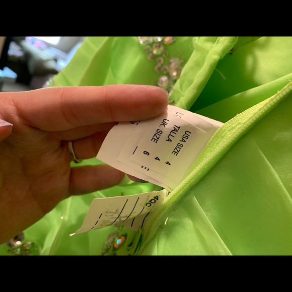 Lime Green Prom Dress - Picture 4 of 5